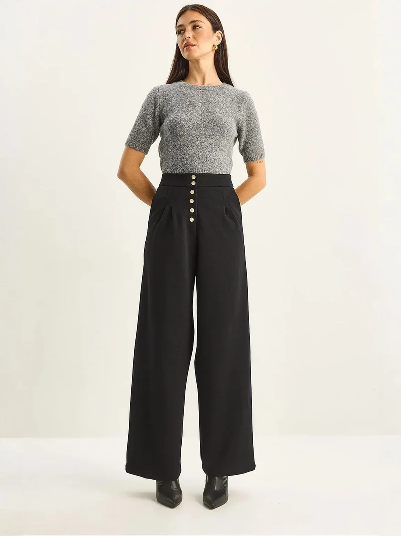 LUCCI High Waist Wide Leg Palazzo Pants